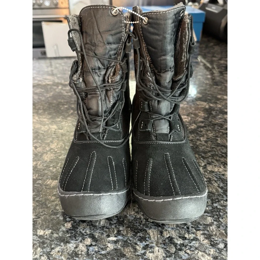 Woolrich MidCalf Lace Up Brown Leather Winter Boots Waterproof Lined Sz 7 Ladies